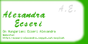 alexandra ecseri business card